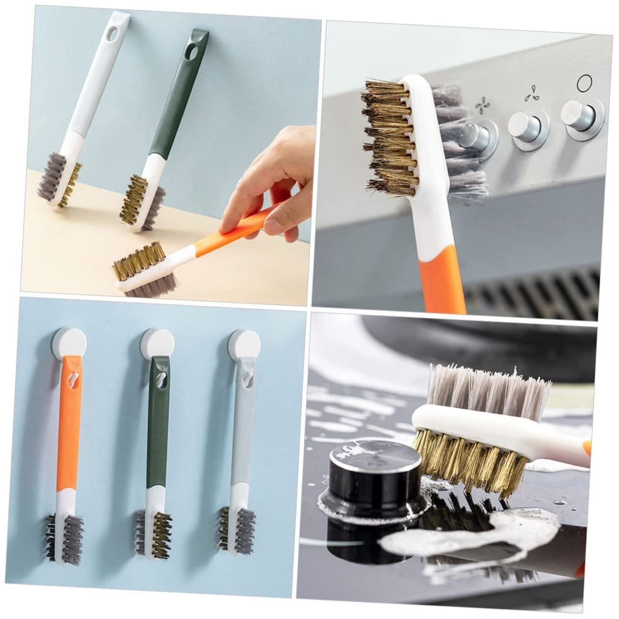 2-Sided Kitchen Cleaning Brush – Dual-Sided Scrubbing Brush for Gas Stoves, Sinks & Kitchen Surfaces