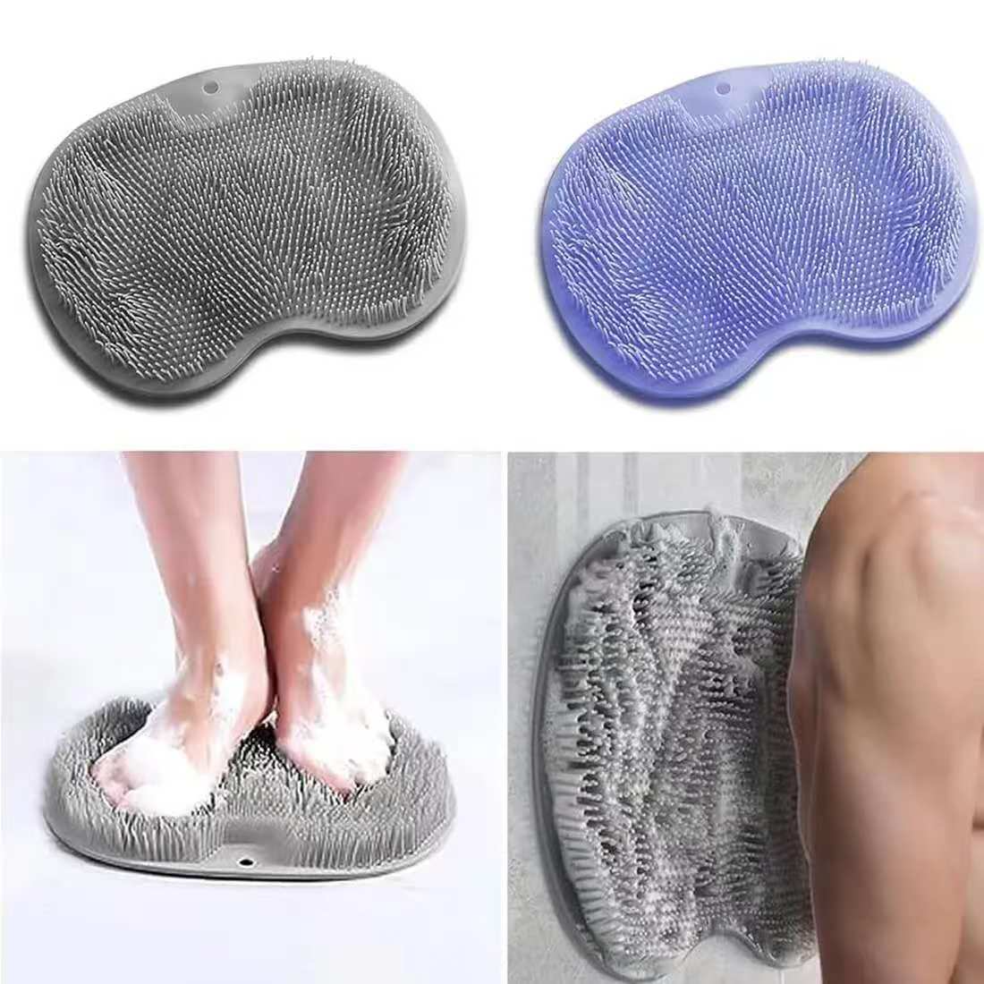 Silicone Foot Scrubber & Massage Mat for Shower and Bathroom