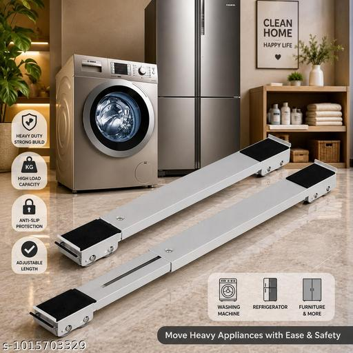 Telescopic Adjustable Furniture Moving Roller Wheels with Brake for Washing Machine - Image 2