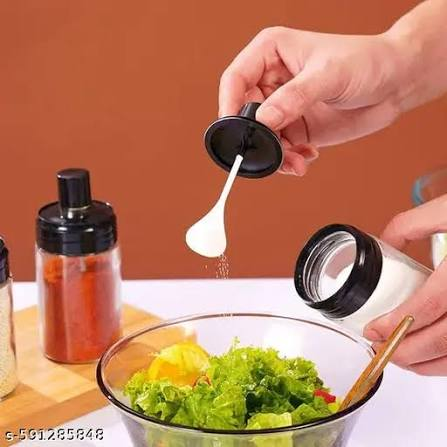 Seasoning Spice Jar with Built-In Spoon for Kitchen & Dining