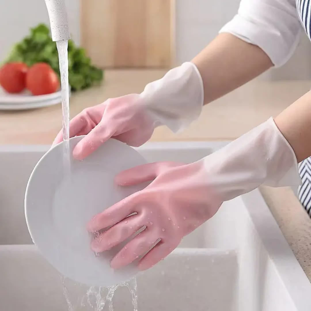 Dish Washing Gloves – Long Cuff Reusable Kitchen Cleaning Gloves