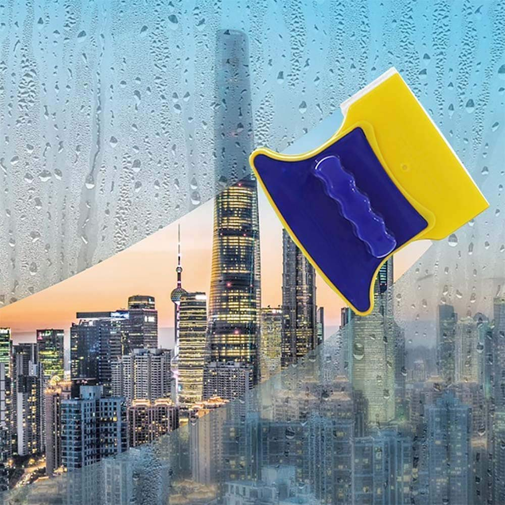 Magnetic Window Glass Cleaner – Double-Sided Wiper with Strong Magnet & Safety Cord