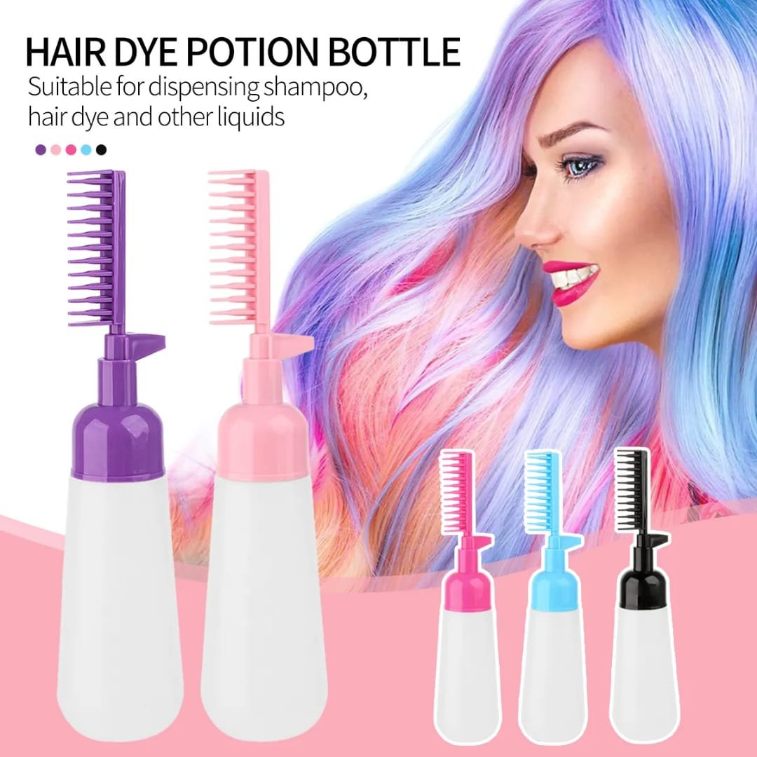 Hair Color & Hair Oil Applicator Bottle with Comb – Easy Scalp Application Tool