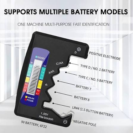 Universal Digital Battery Tester with LCD Screen for AA, AAA, C, D, 9V & Button Cell Batteries - Image 2