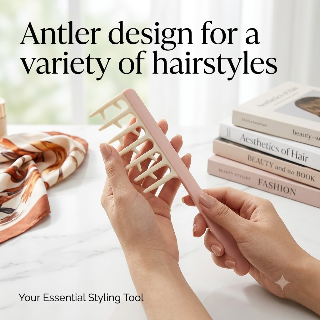 Antler Design Hair Styling Comb for Multiple Hairstyles