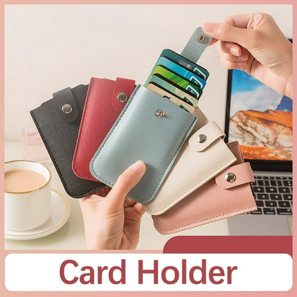 Compact Snap Button Card Holder – Multi-Card Pocket Wallet