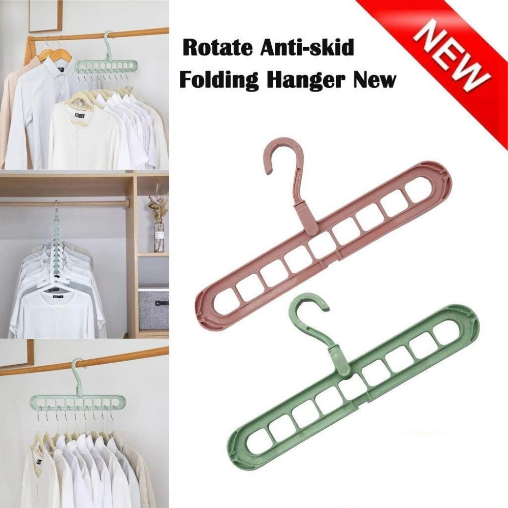 Rotating Space-Saving Clothes Hanger – Set of 4 Multi-Slot Folding Wardrobe Hangers