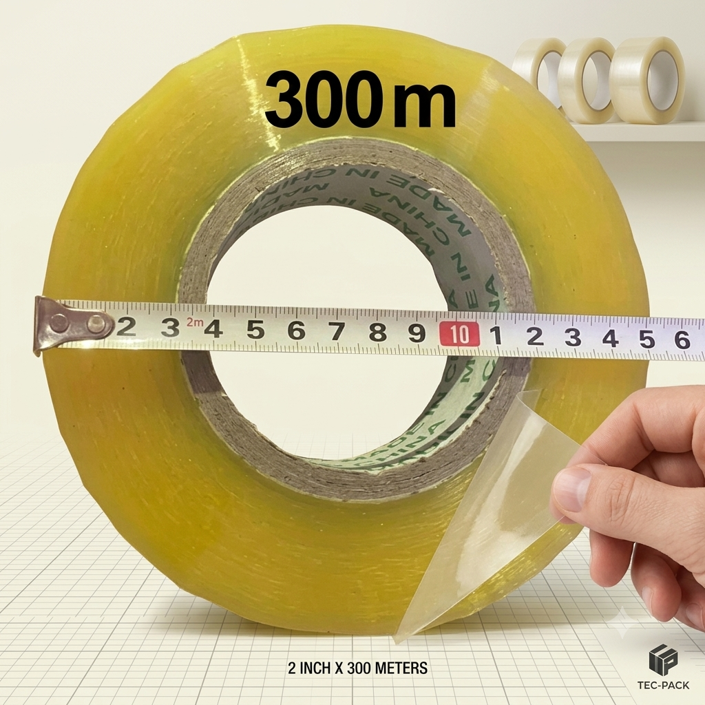 Transparent Adhesive Cellophane Packing Tape – 2 Inch x 300 Meters
