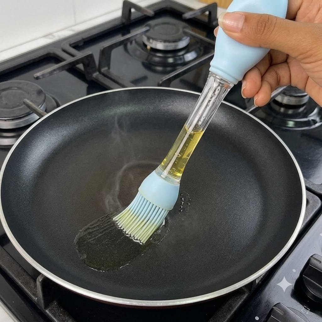 Silicone Oil Brush with Oil Dispenser – Basting Brush for Cooking, BBQ, Grilling & Baking