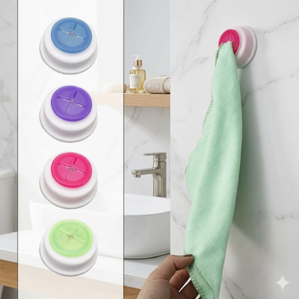 Set of 4 Wall Mounted Kitchen Dishwashing Cloth Napkin Holders