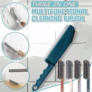3-in-1 Multifunctional Cleaning Brush with Squeegee for Windows, Tiles & Floors
