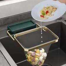 Kitchen Sink Strainer Basket with 50 Disposable Net Bags – Corner Food Waste Drain Filter