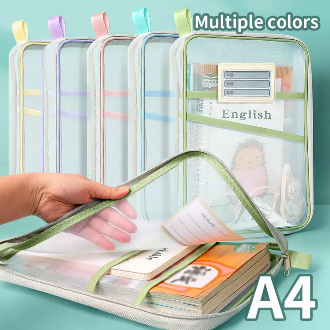 A4 Size Mesh Document Folder with Zipper