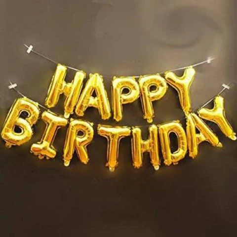 Happy Birthday Gold Foil Letter Balloons – Birthday Party Decoration