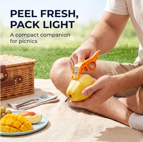 Easy Grip Kitchen Vegetable & Fruit Peeler with Finger Ring SET OF 4