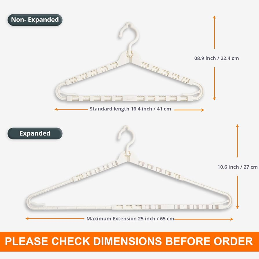 Set of 2 Expandable Hangers – Adjustable Clothes & Towel Hangers - Image 3