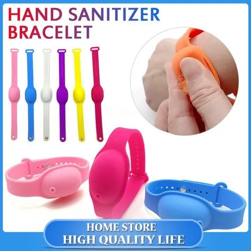 SET OF 5 Silicone Wristbands for Hand Sanitizer