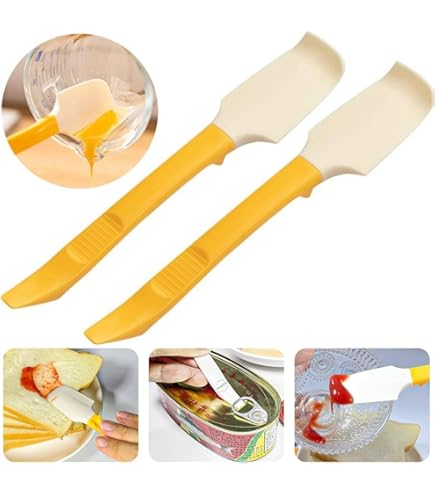 Silicone Mini Spatula & Jar Scraper Set of 3 – Curved Kitchen Spatula for Jars, Bottles & Food Containers