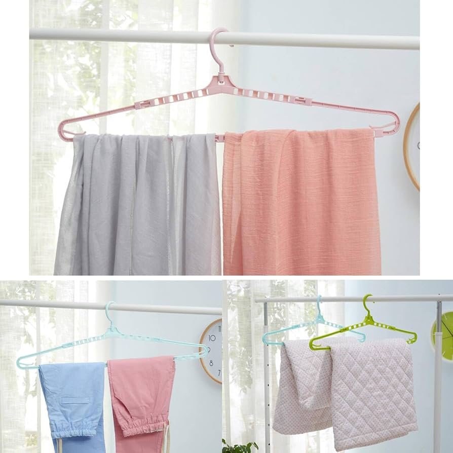 Set of 2 Expandable Hangers – Adjustable Clothes & Towel Hangers